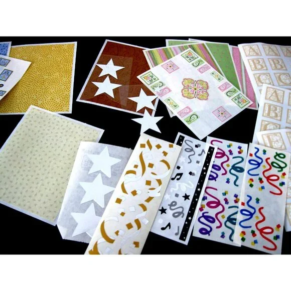 CREATIVE MEMORIES STICKERS,  Kleidescope Block, Stars, Confetti, ABC Monograms - Picture 3 of 12